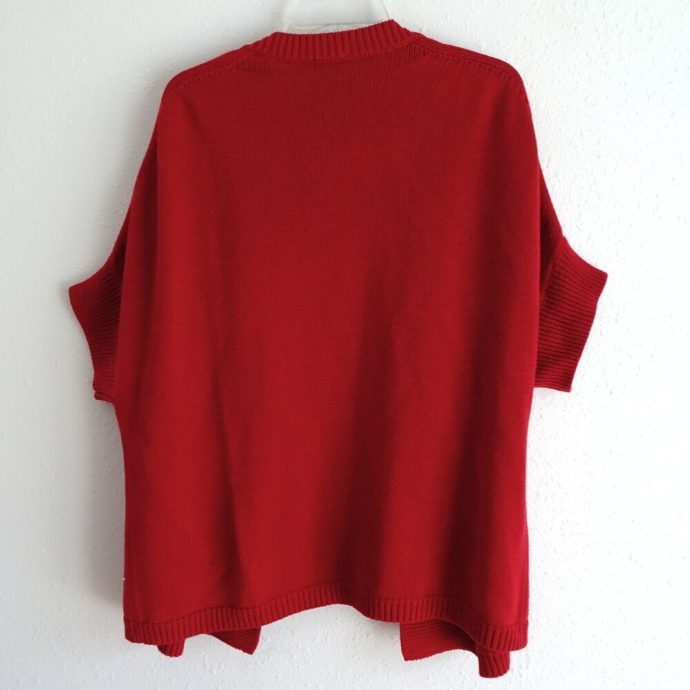 Talbots Cardigan Sweater Women's Plus Size 2X Red Open Front Short Sleeve - Picture 5 of 7